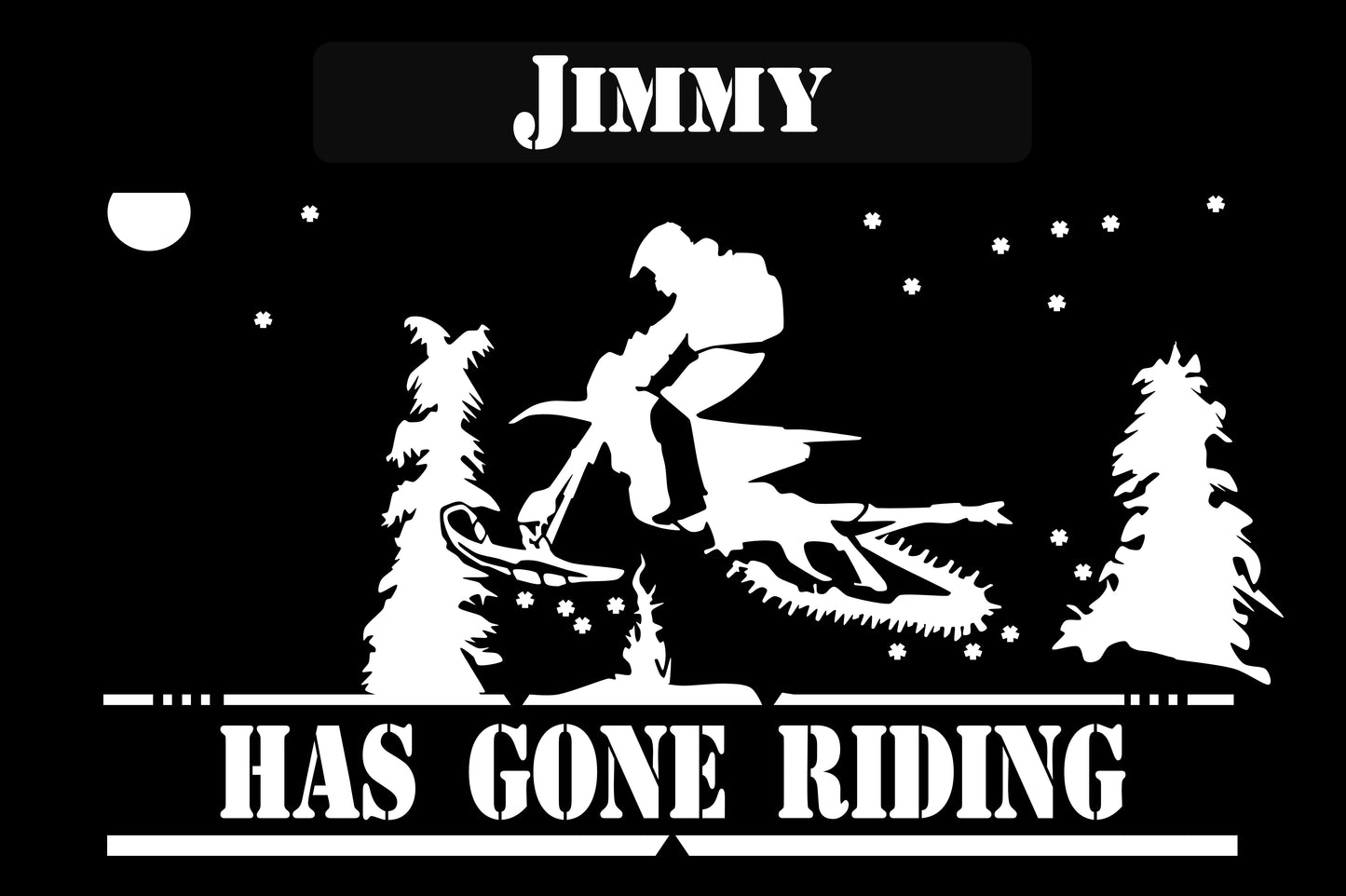 Personalized Snowbike Metal Wall Art GONE RIDING