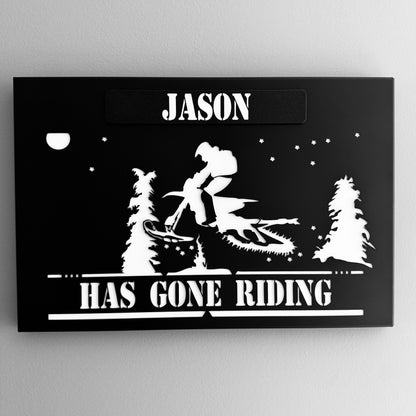 Personalized Snowbike Metal Wall Art GONE RIDING