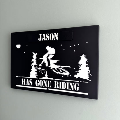 Personalized Snowbike Metal Wall Art GONE RIDING