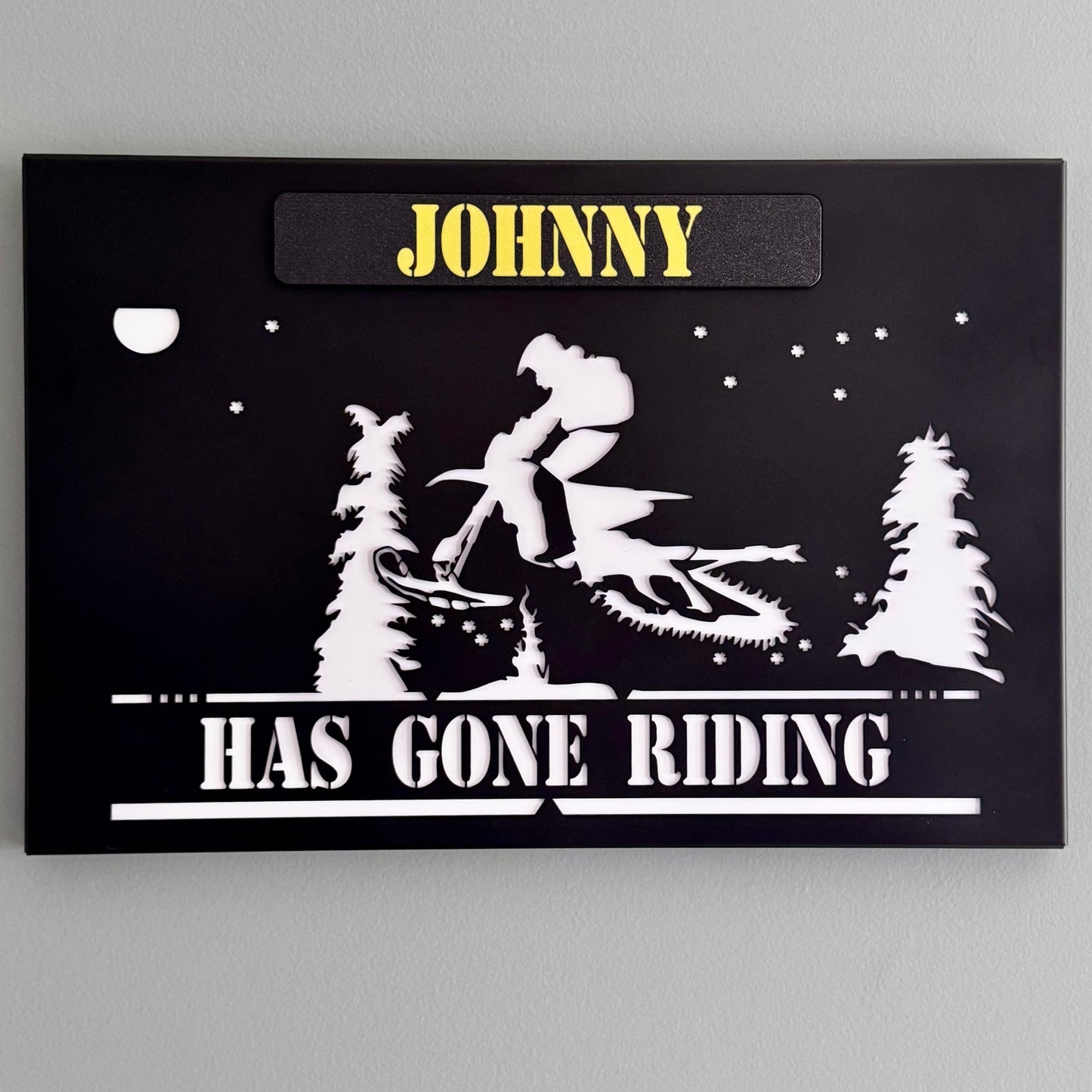 Personalized Snowbike Metal Wall Art GONE RIDING