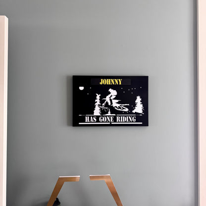 Personalized Snowbike Metal Wall Art GONE RIDING