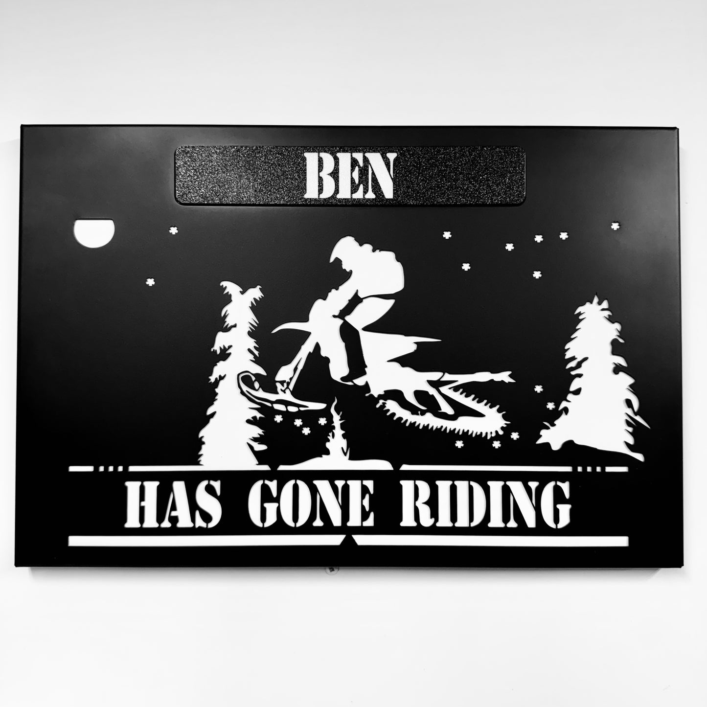 Personalized Snowbike Metal Wall Art GONE RIDING