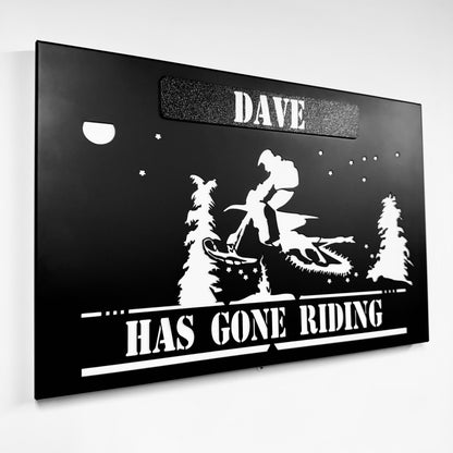 Personalized Snowbike Metal Wall Art GONE RIDING