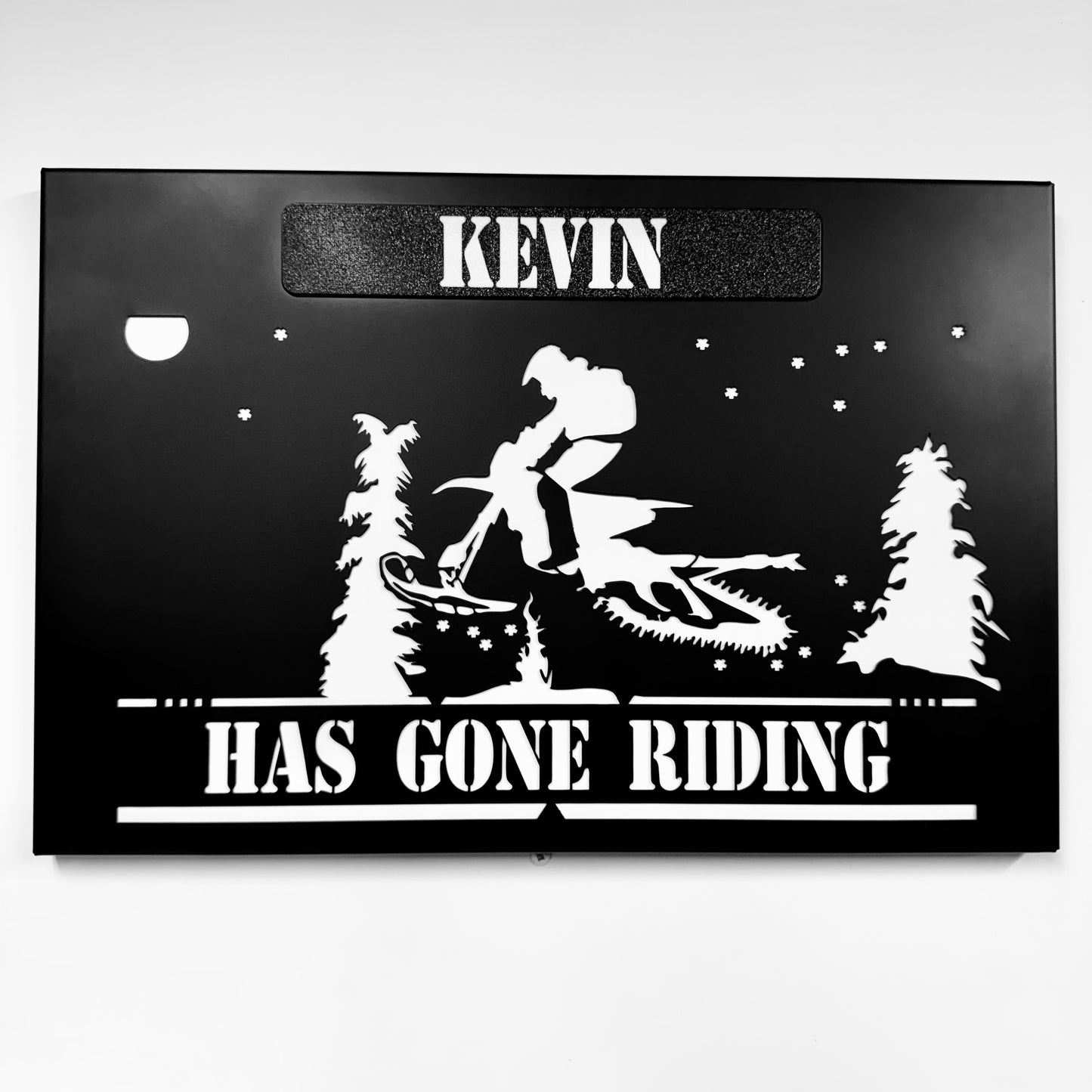 Personalized Snowbike Metal Wall Art GONE RIDING